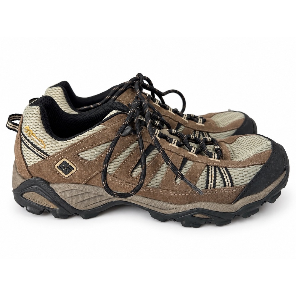 Columbia Men's 9 Hiking Trail Shoes Brown Tan Omni-Grip Lace Up